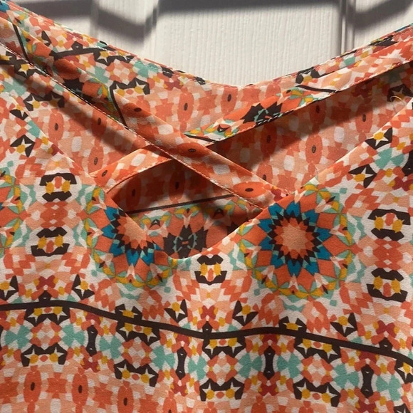 Torrid Mosaic Print Layered Criss Cross Back Cami Boho Print Layered size 2X - Picture 5 of 10